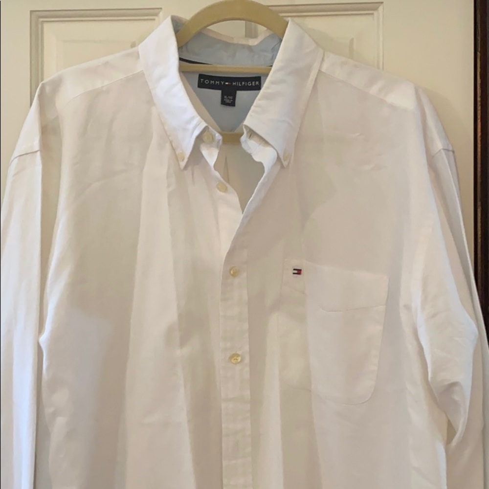 EUC White Tommy Hilfiger Long Sleeve Button Up